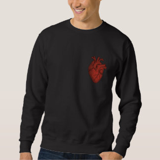 Sweat à capuche cœur anatomique rouge vintage