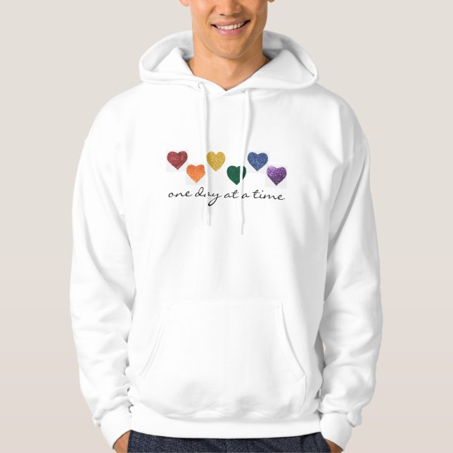 Sweat à capuche - Cœurs de fierté arc-en-ciel LGBT (Devant)