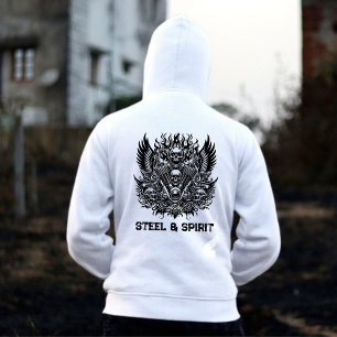 Sweat à capuche crâne de motard Steel & Spirit