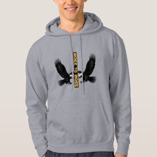 Sweat à capuche Cyberpunk Glitch Eagle (Devant)