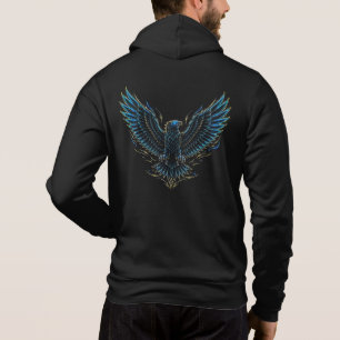 Sweat à capuche Cyberpunk Neon Eagle Glitch