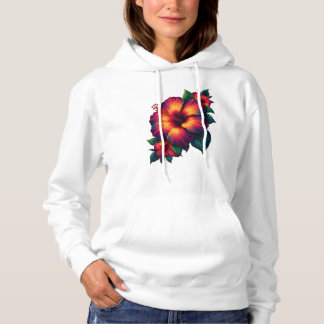 Sweat à capuche d'art floral pour femmes