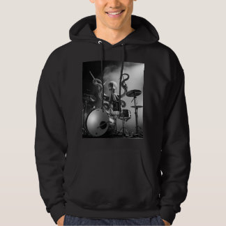 Sweat à capuche de concert Octopus Drummer noir et