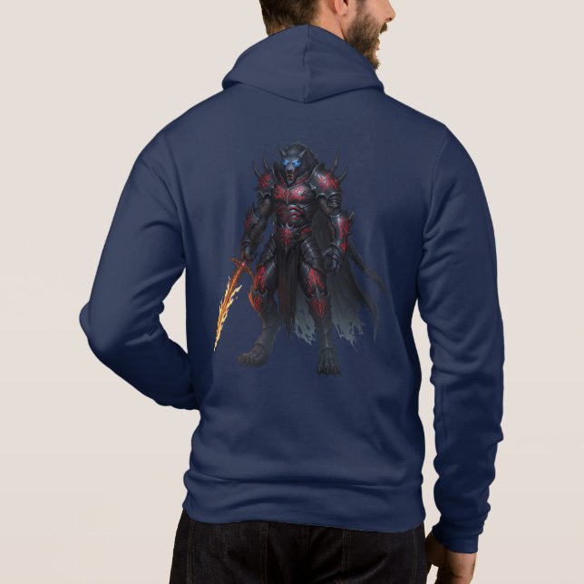 Sweat à capuche de guerrier loup-garou – Art hyper (Dos)