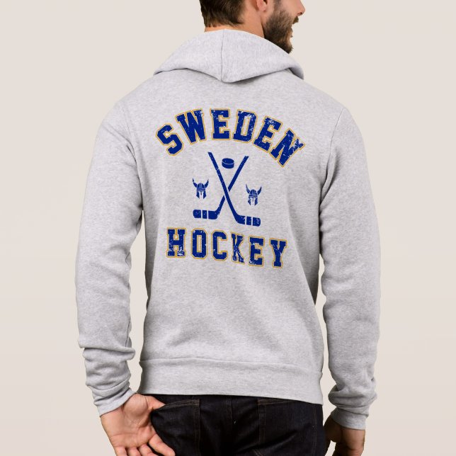 Sweat à capuche de hockey sur glace de Suède (Dos)