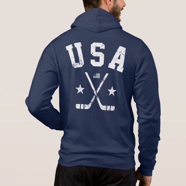 Sweat à capuche de hockey sur glace USA (Dos)