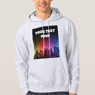 Sweat à capuche de la skyline de la ville néon Cyb