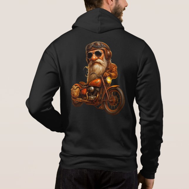 Sweat à capuche de motard barbu – Style de cavalie (Dos)