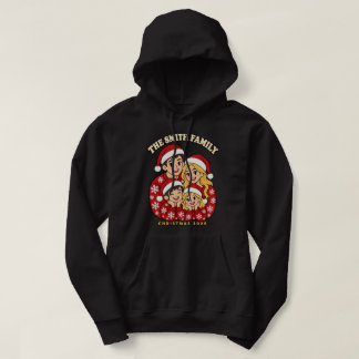 Sweat à capuche de Noël avec nom de famille person