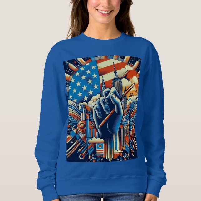 Sweat à capuche de style américain – Vêtement tend (Devant)