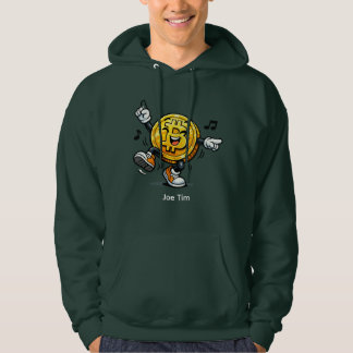 Sweat à capuche dessin animé Bitcoin dansant avec