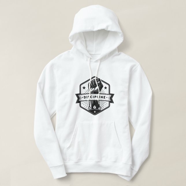 Sweat à capuche Discipline – Typographie Motivatio (Design devant)