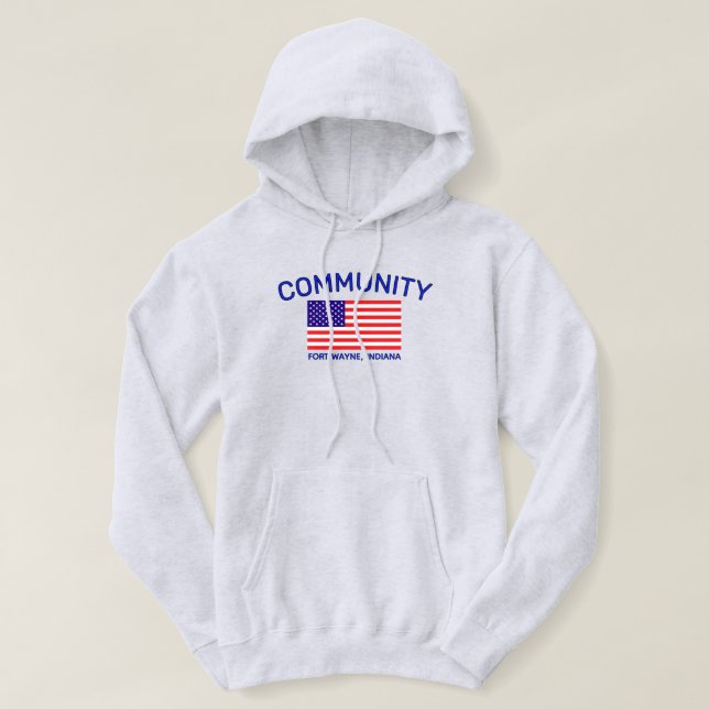 Sweat à capuche drapeau des États-Unis (Personnali (Design devant)