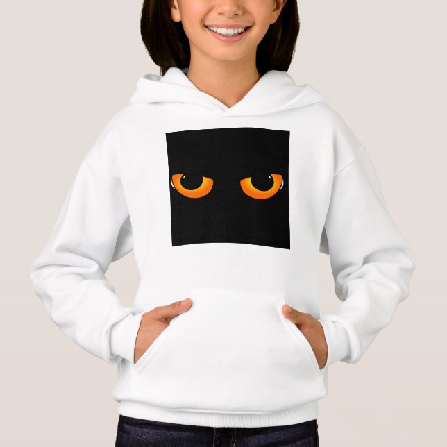 Sweat à capuche drôle avec yeux brillants effrayan (Devant)