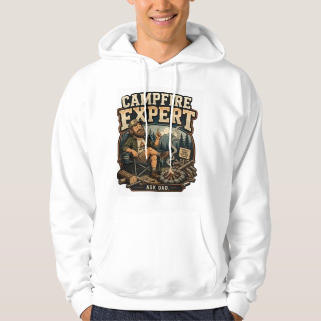 Sweat à capuche drôle d'expert de feu de camp Cade (Devant)