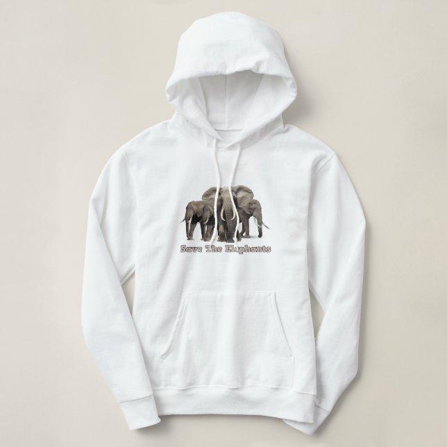 Sweat à capuche Éléphant d'Afrique (Design devant)