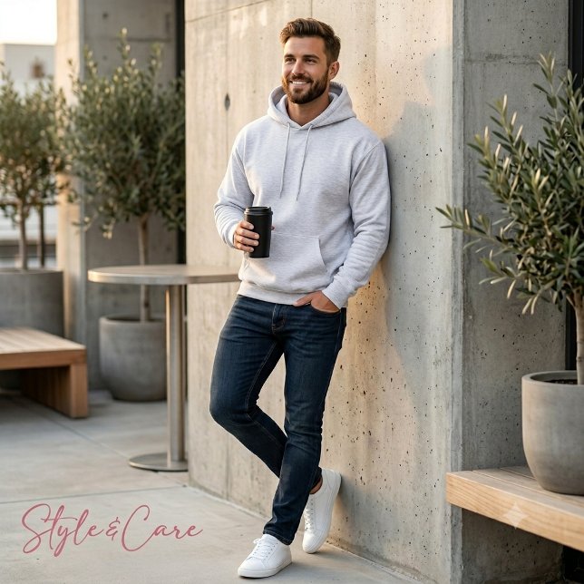 Sweat à capuche en cendre solide pour hommes conçu (Solid Ash Hoodie for Men Designed for Daily Wear)