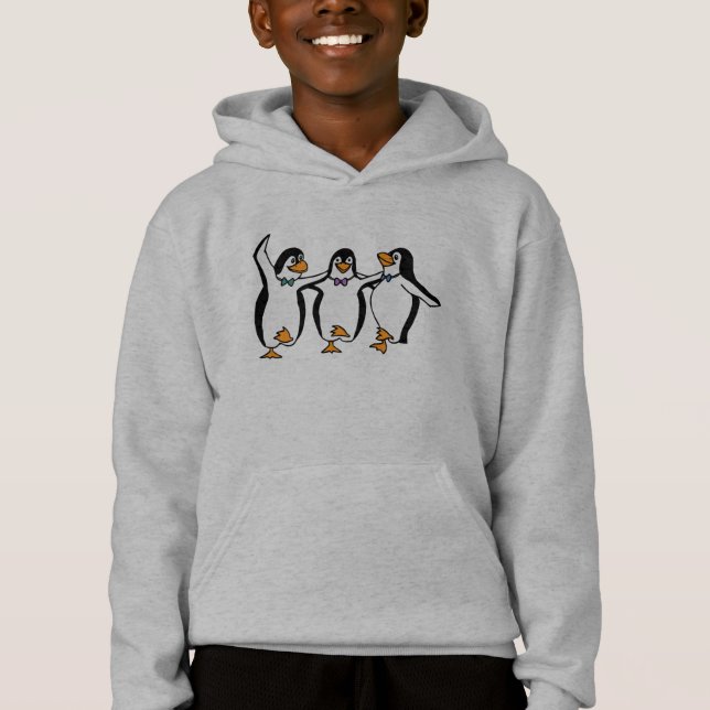 Sweat à capuche enfant Manchots dansants (Devant)