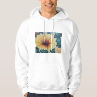 Sweat à capuche fleur d'hibiscus jaune