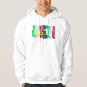 Sweat à capuche funky rayures turquoise rose vif