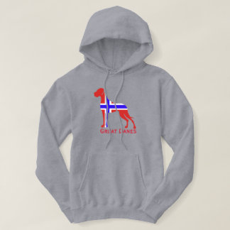 Sweat à capuche Grand Danois bleu blanc