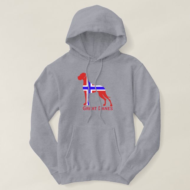 Sweat à capuche Grand Danois bleu blanc (Design devant)