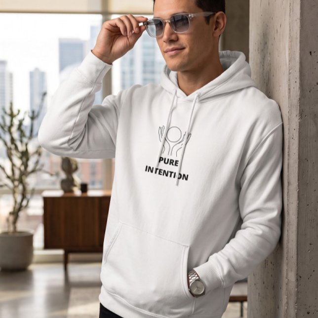 Sweat à capuche graphique blanc Pure Intention est (Créateur téléchargé)