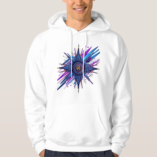 Sweat à capuche graphique de science-fiction cyber (Devant)