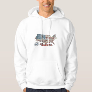 Sweat à capuche graphique drapeau américain rétro