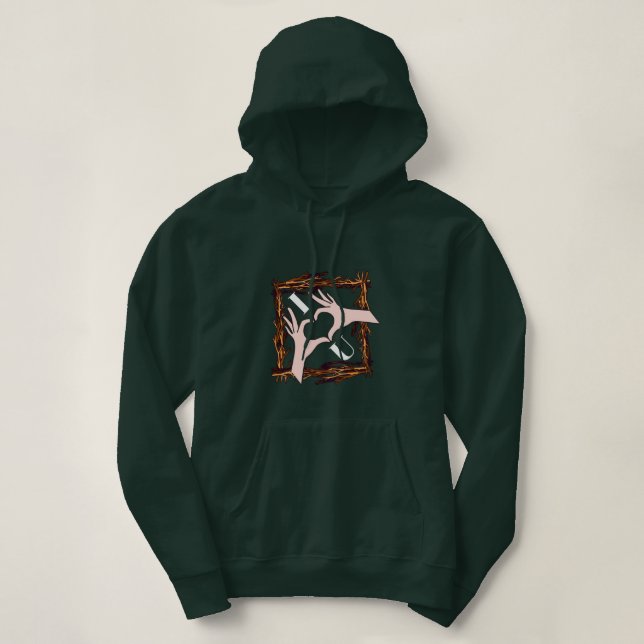Sweat à capuche graphique langue des signes Heart  (Design devant)