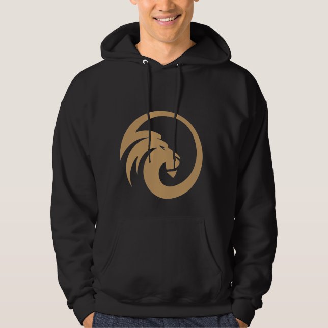 Sweat à capuche graphique lion minimal pour hommes (Devant)