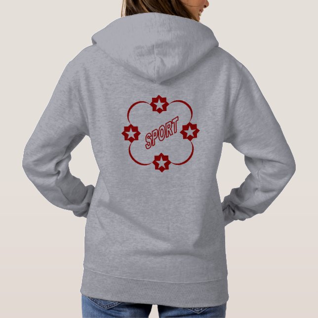 Sweat à capuche gris  DOS pour femme  SPORT (Dos)