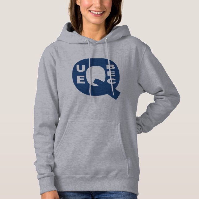 Sweat à capuche gris femme  DESIGN QUEBEC (Devant)