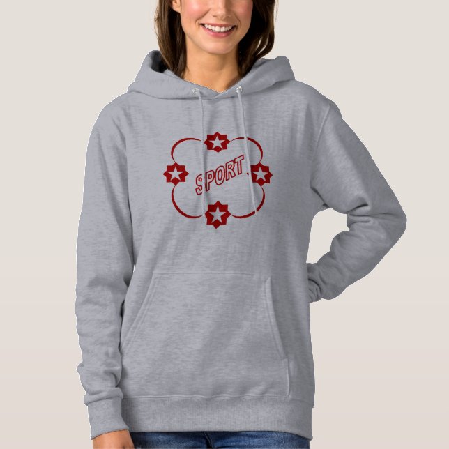 Sweat à capuche gris pour femme  SPORT  (Devant)