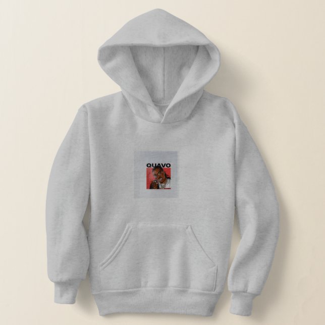 Sweat à capuche gris Quavo Huncho pour garçons enf (Poser)