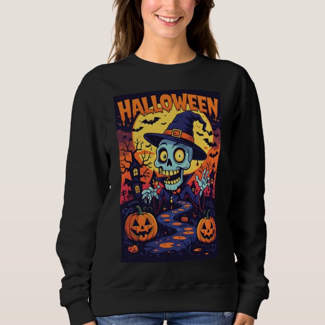 Sweat à capuche Halloween Fantôme Boo (Devant)