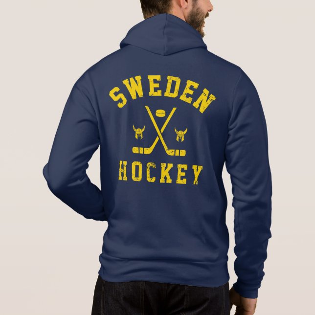 Sweat à capuche hockey sur glace Suède (Dos)