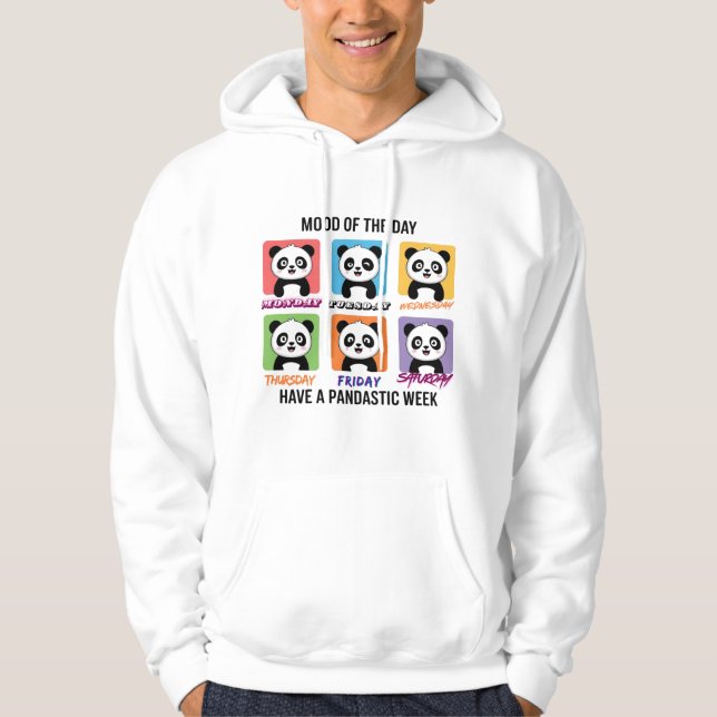 Sweat à capuche Humeur du jour Panda Mignon (Devant)