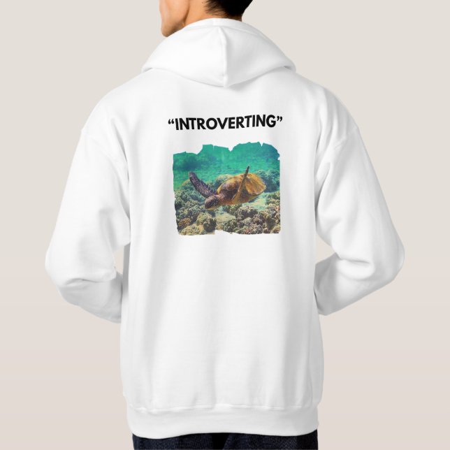 Sweat à capuche introverti avec symbole de tortue  (Dos)
