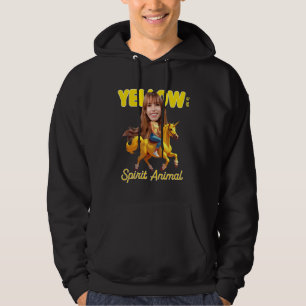 Sweat à capuche Jaune est mon animal spirituel
