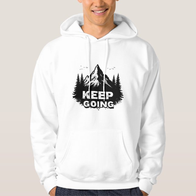 Sweat à capuche Keep Going – Typographie Motivatio (Devant)