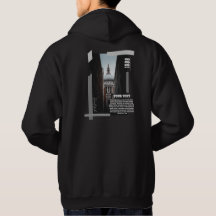 Sweat à capuche moderne bâtiment urbain avec impre