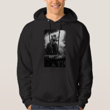 Sweat à capuche Monochrome Joueur de Clavier Zèbre