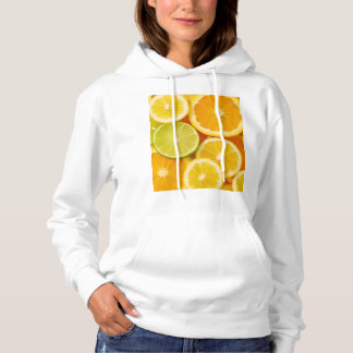 Sweat à capuche motif agrumes frais – Citron, oran