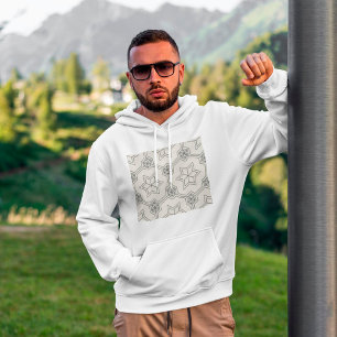 Sweat à capuche motif géométrique sans couture