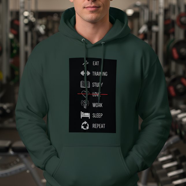 Sweat à capuche Motivation Routine (Créateur téléchargé)