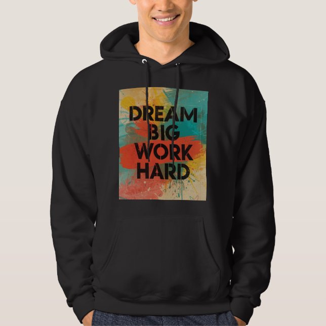 Sweat à capuche motivationnel éclaboussure de pein (Devant)