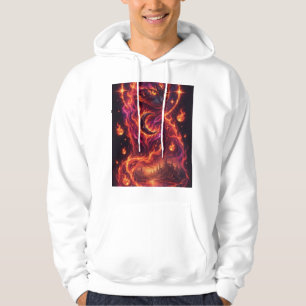 Sweat à capuche Neon Cosmic Cat Between Worlds Art