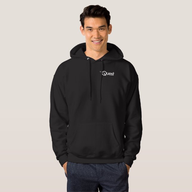 Sweat à capuche noir avec logo Quest Adulte (Devant entier)