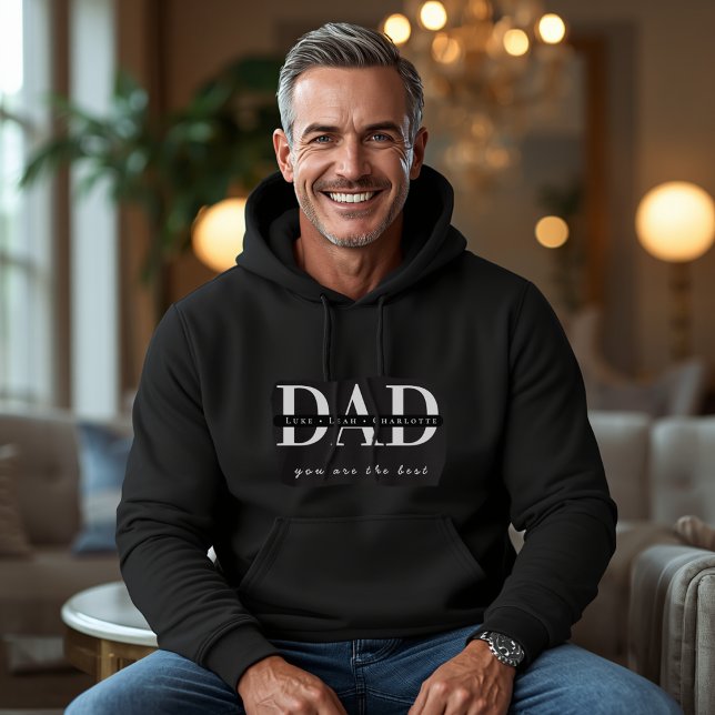Sweat à capuche noir DAD moderne personnalisé (Créateur téléchargé)